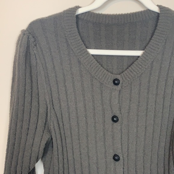 NWT Free People Sloane Cardigan in Raven Feather - Picture 4 of 9
